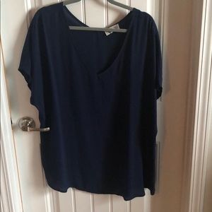 Navy blue chiffon blouse